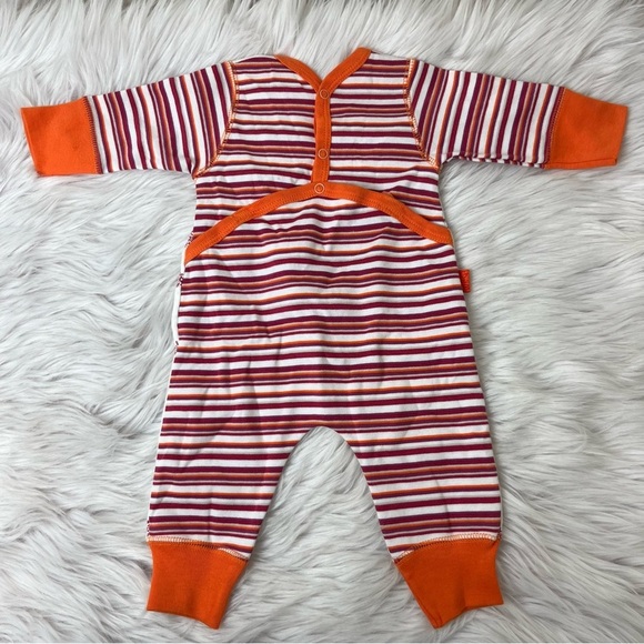 NWOT Christmas White & Orange Striped Baby Onesie - G de B - Picture 2 of 10